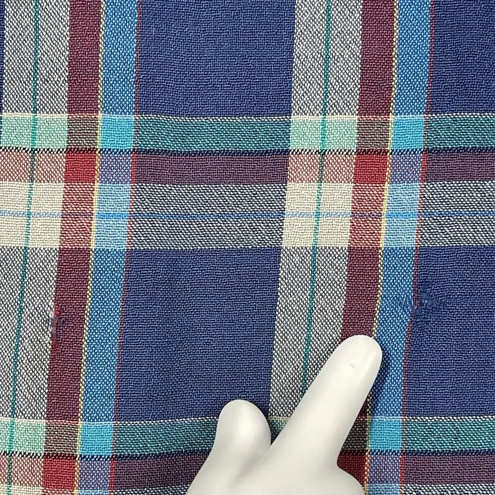 VTG Pendleton Flannel Shirt Men Medium Blue Wool Plaid Sir Pendleton Made in USA - Picture 3 of 6